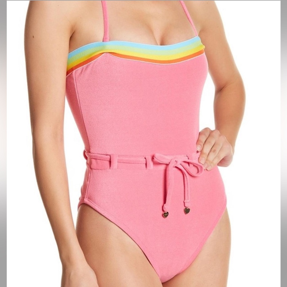 NWOT 70s Insp Juicy Couture Black Label One Piece Swim Suit